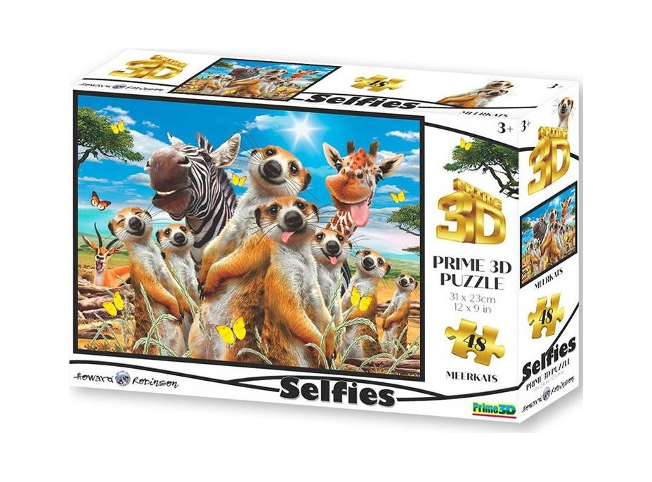 PRIME 3D Puzzle Surikatí selfie 3D 48 dílků