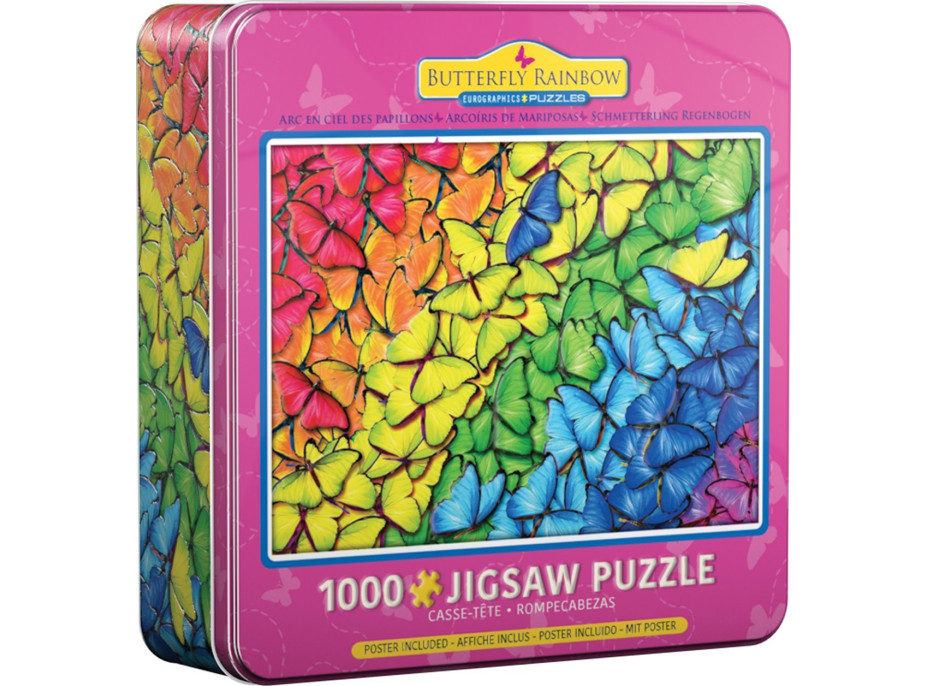 EUROGRAPHICS Puzzle v plechové krabičce Motýlí duha 1000 dílků