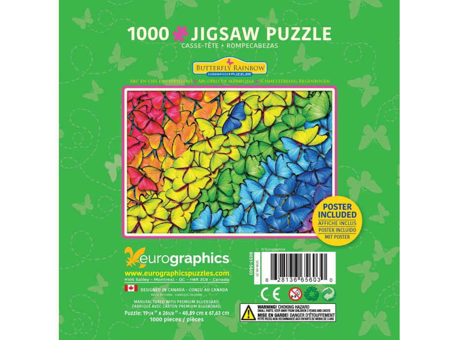 EUROGRAPHICS Puzzle v plechové krabičce Motýlí duha 1000 dílků