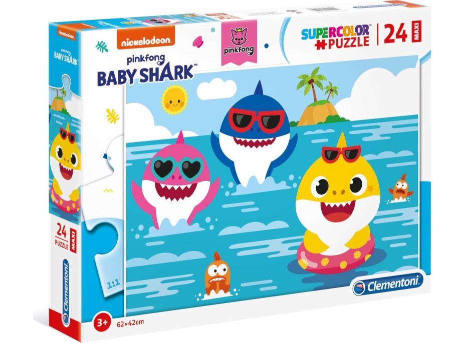 CLEMENTONI Puzzle Baby Shark MAXI 24 dílků