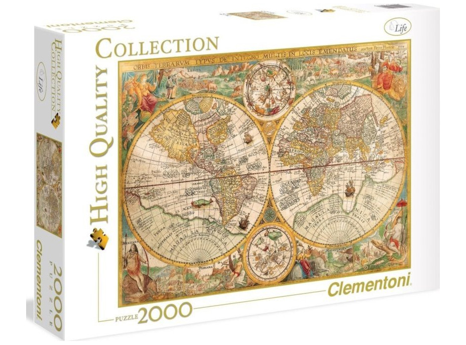 CLEMENTONI Puzzle Historická mapa světa 2000 dílků