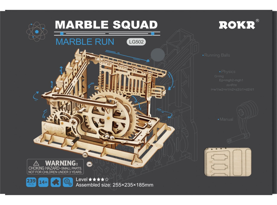 ROBOTIME Rokr 3D dřevěné puzzle Kuličková dráha: Squad 239 dílků