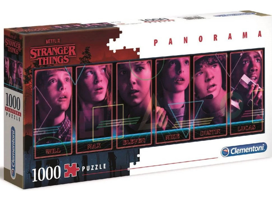 CLEMENTONI Panoramatické puzzle Netflix: Stranger Things 1000 dílků