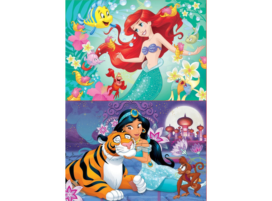 EDUCA Puzzle Disney princezny: Ariel a Jasmína 2x48 dílků