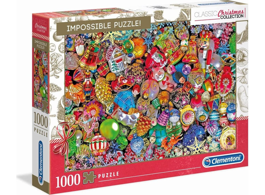 CLEMENTONI Puzzle Impossible: Třpytivé Vánoce 1000 dílků