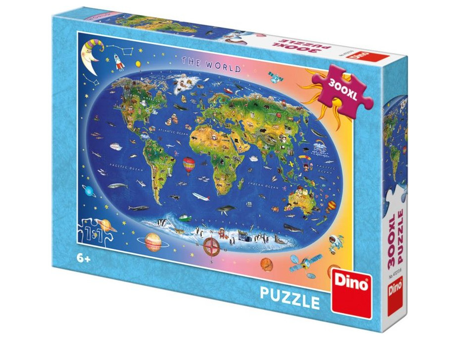 DINO Puzzle Mapa světa XL 300 dílků