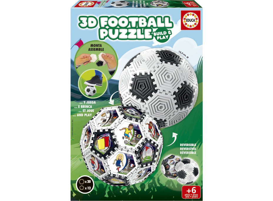 EDUCA 3D Puzzle Build&Play: Fotbalový míč 32 dílků