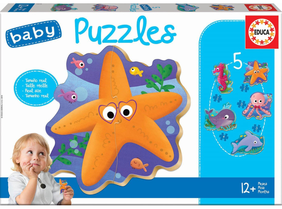 EDUCA Baby puzzle Podvodní svět 5v1 (2-4 dílky)