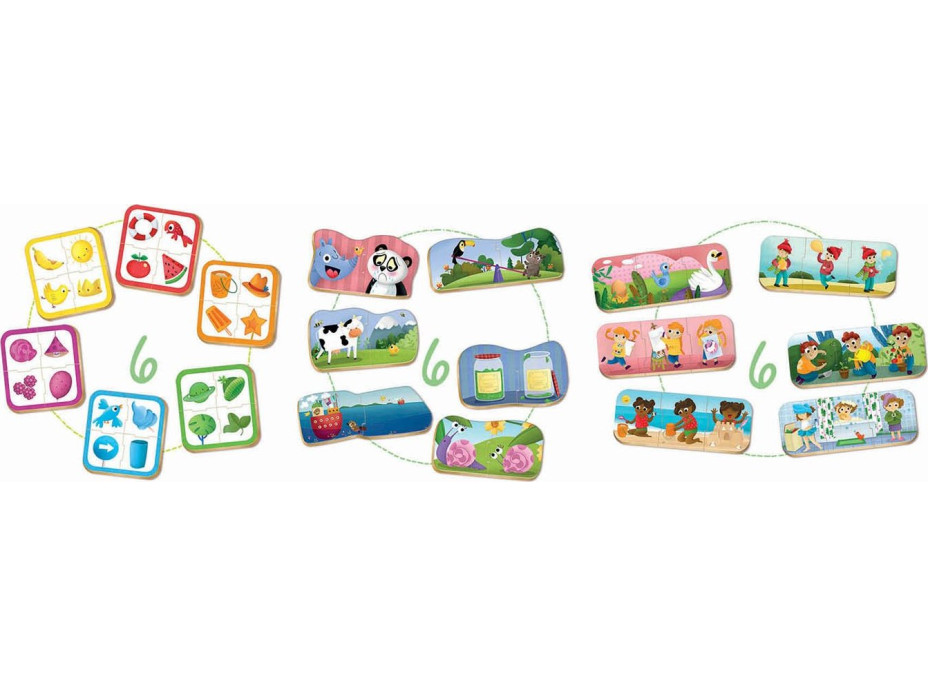 EDUCA Baby puzzle set Barvy, posloupnost a protiklady 3v1