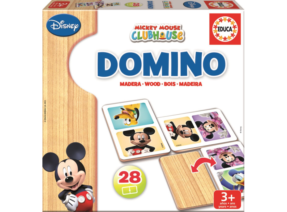 EDUCA Dřevěné domino Mickey a Minnie