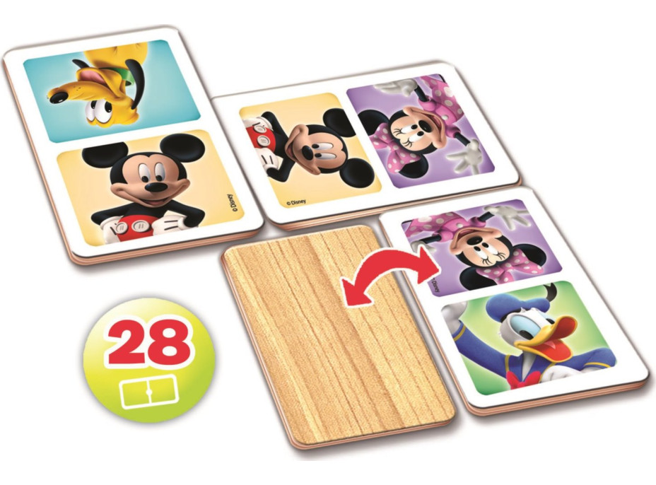 EDUCA Dřevěné domino Mickey a Minnie