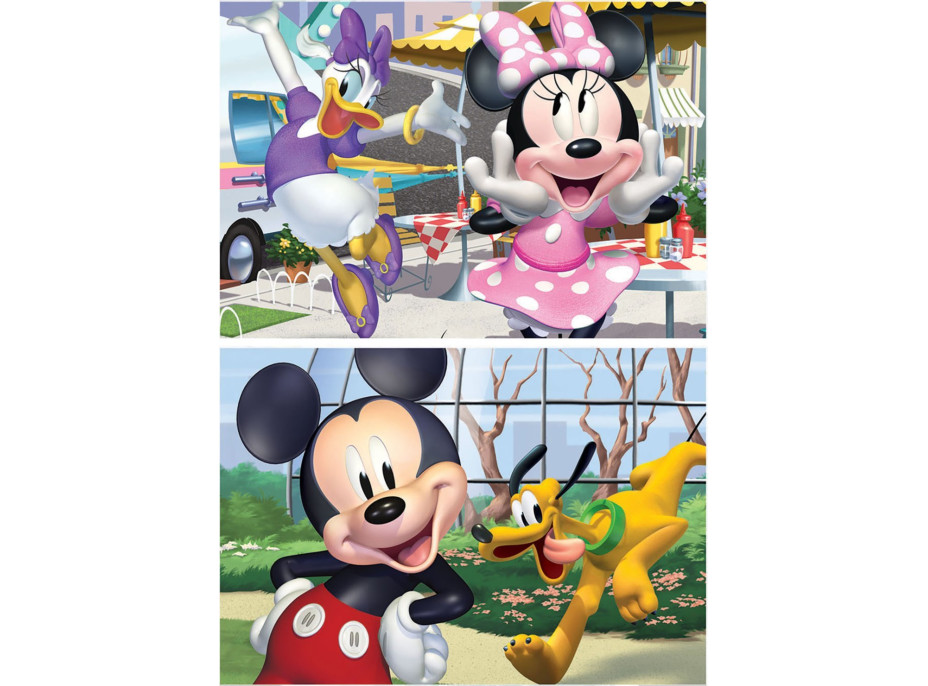 EDUCA Dřevěné puzzle Mickey a přátelé 2x25 dílků