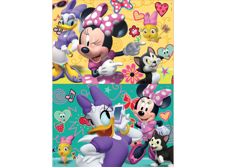 EDUCA Dřevěné puzzle Minnie a Daisy 2x16 dílků