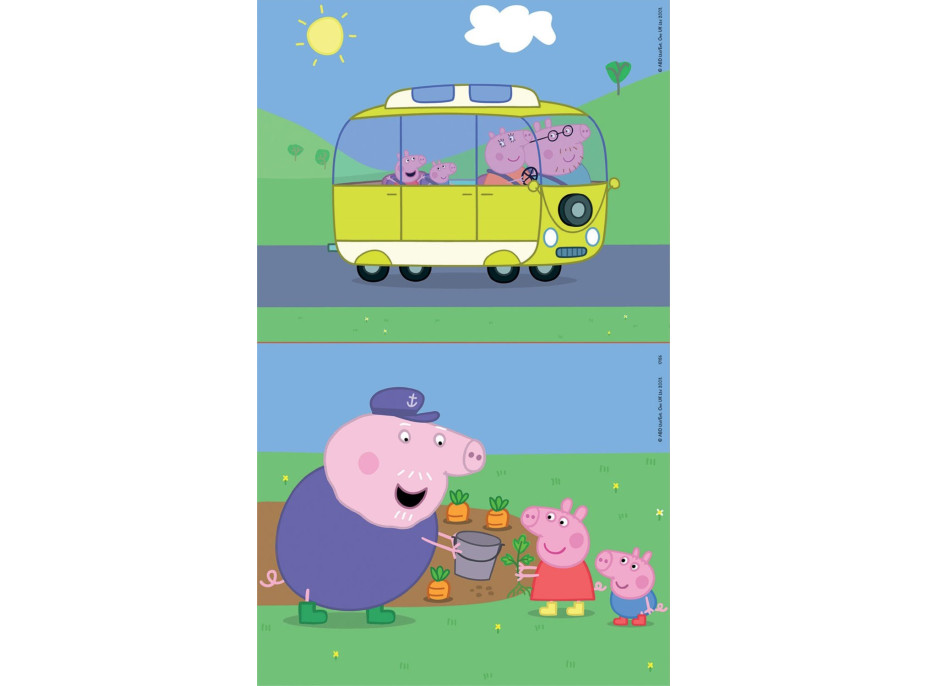 EDUCA Dřevěné puzzle Prasátko Peppa 2x9 dílků