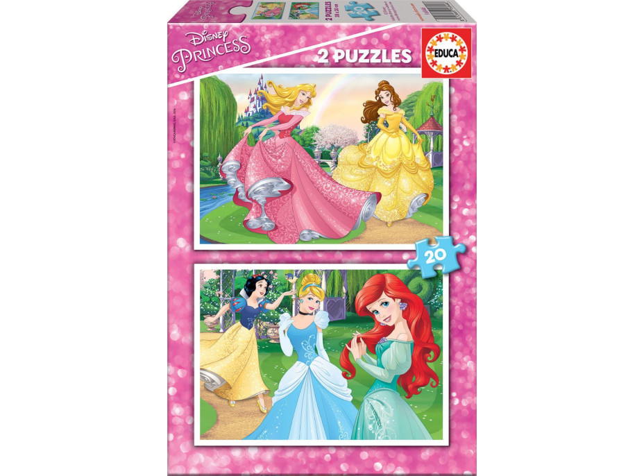 EDUCA Puzzle Disney princezny 2x20 dílků