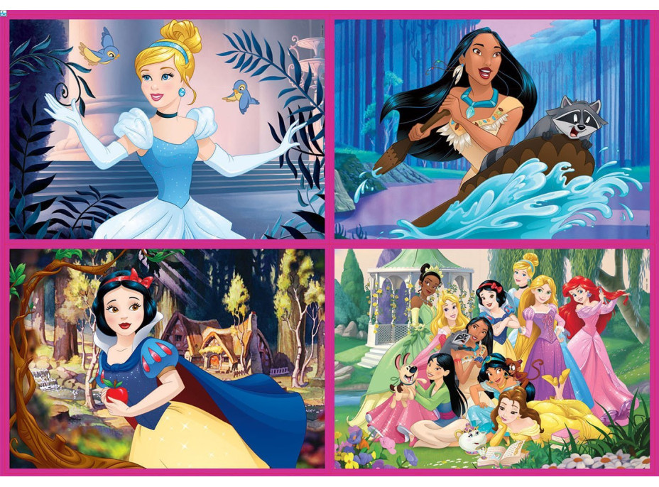 EDUCA Puzzle Disney princezny 4v1 (50,80,100,150 dílků)