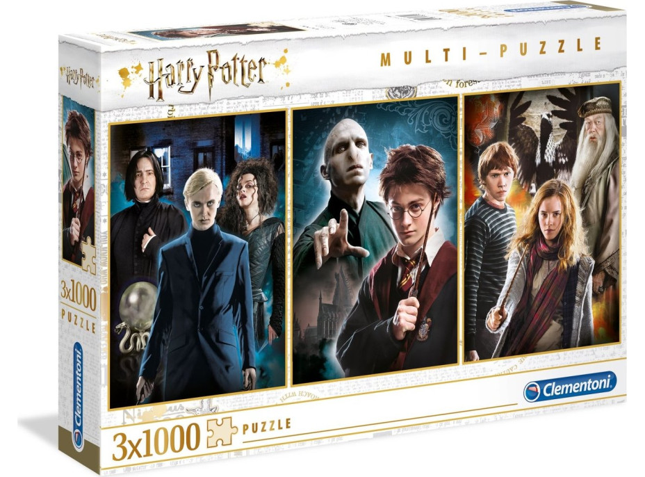 CLEMENTONI Puzzle Harry Potter 3x1000 dílků