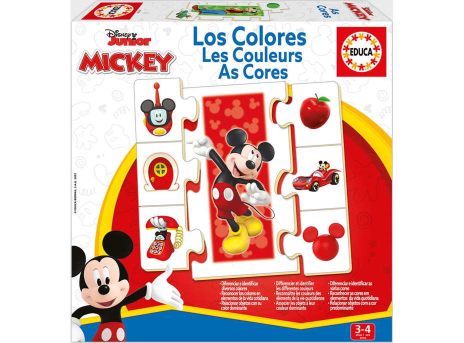 EDUCA Puzzle Mickey a přátelé: Učíme se barvy 6x7 dílků