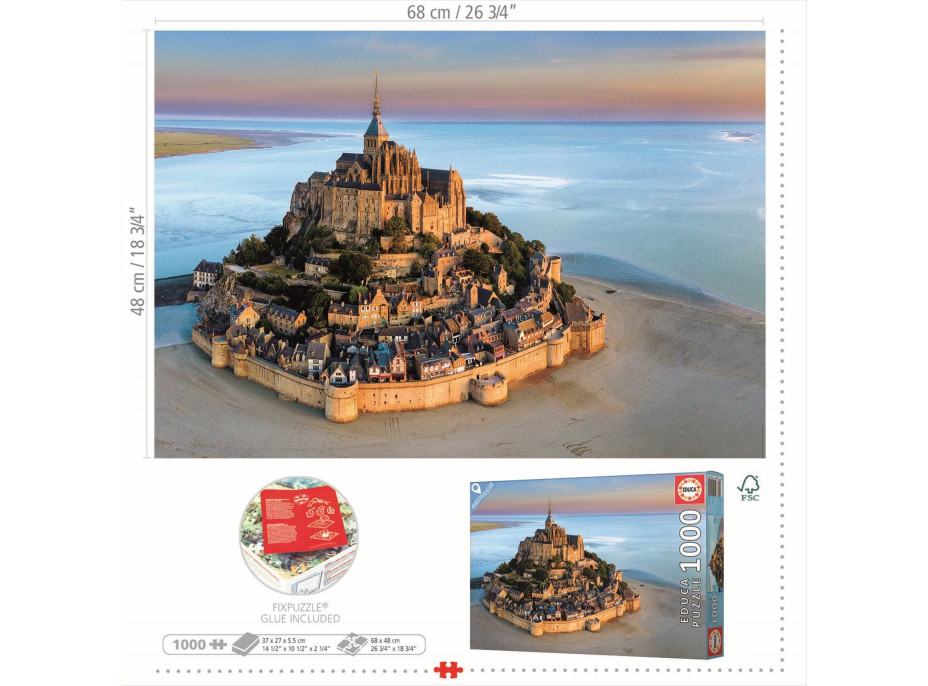 EDUCA Puzzle Mont Saint Michel ze vzduchu 1000 dílků