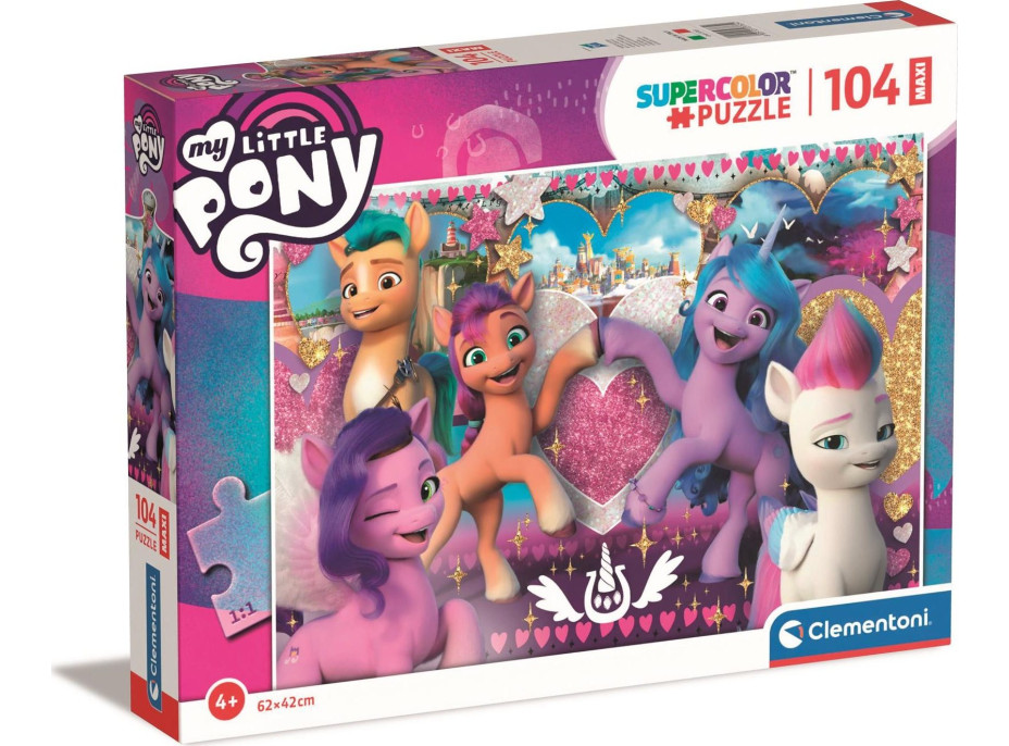 CLEMENTONI Puzzle My Little Pony: Láskyplní poníci MAXI 104 dílků