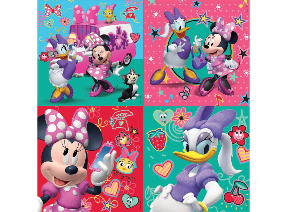 EDUCA Puzzle v kufříku Minnie a Daisy 4v1 (12,16,20,25 dílků)