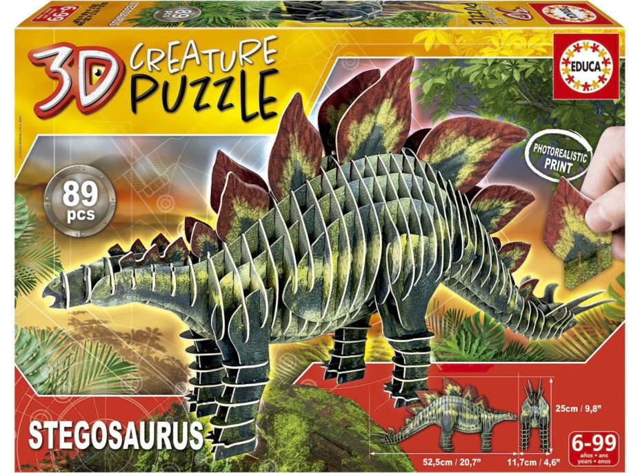 EDUCA 3D puzzle Stegosaurus 89 dílků