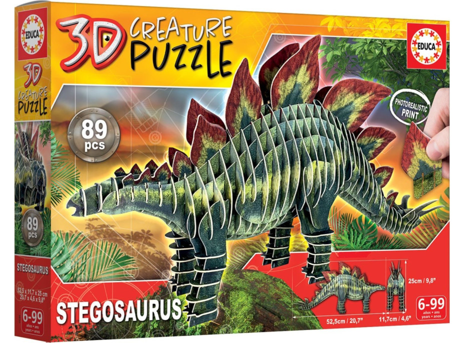 EDUCA 3D puzzle Stegosaurus 89 dílků