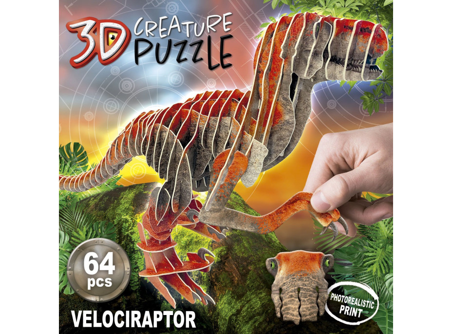 EDUCA 3D puzzle Velociraptor 64 dílků