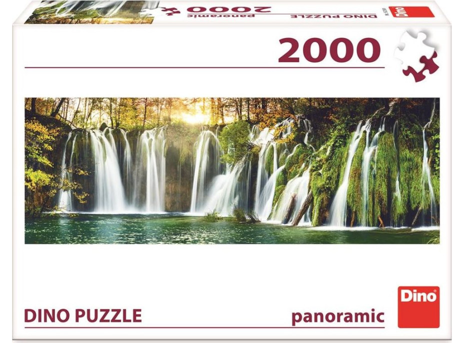 DINO Panoramatické puzzle Plitvické vodopády 2000 dílků