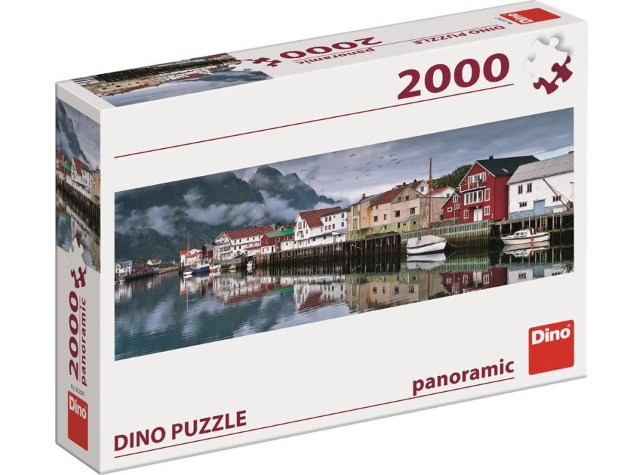 DINO Panoramatické puzzle Rybářská vesnice 2000 dílků