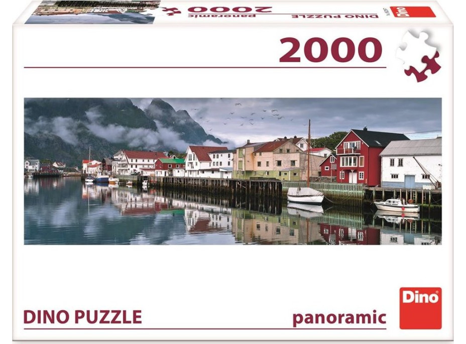 DINO Panoramatické puzzle Rybářská vesnice 2000 dílků