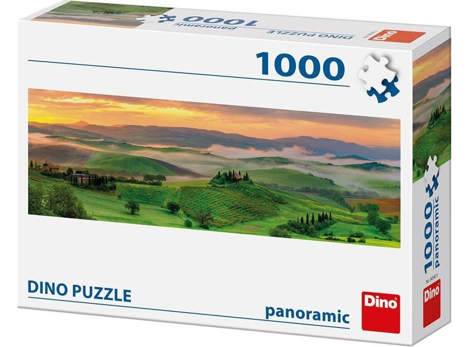 DINO Panoramatické puzzle Val d’Orcia, Toskánsko, Itálie 1000 dílků