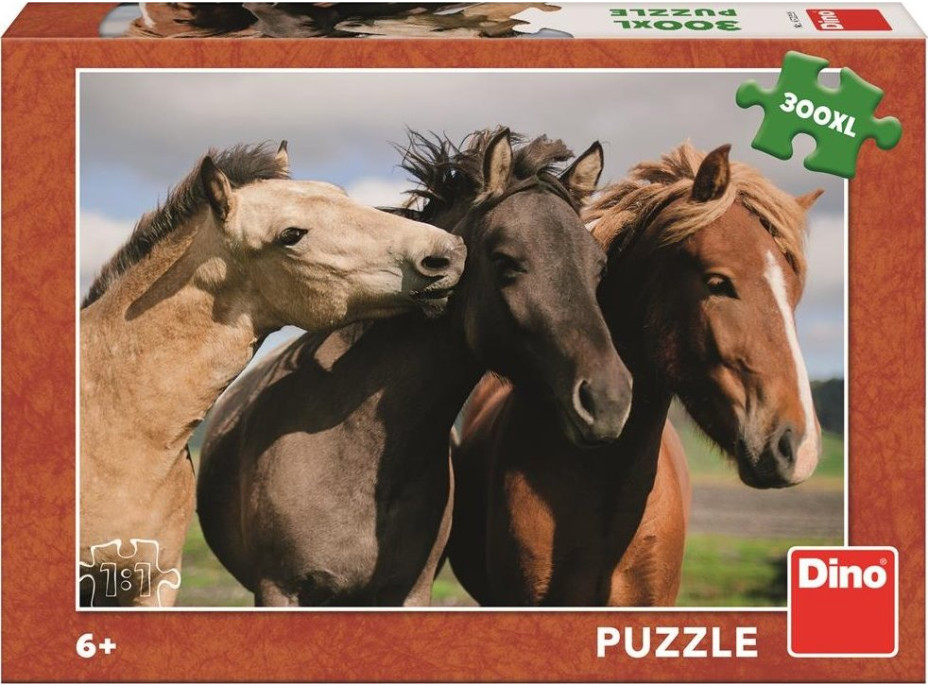 DINO Puzzle Barevní koně XXL 300 dílků