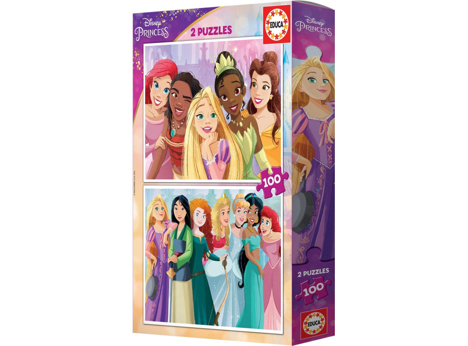 EDUCA Puzzle Disney princezny 2x100 dílků