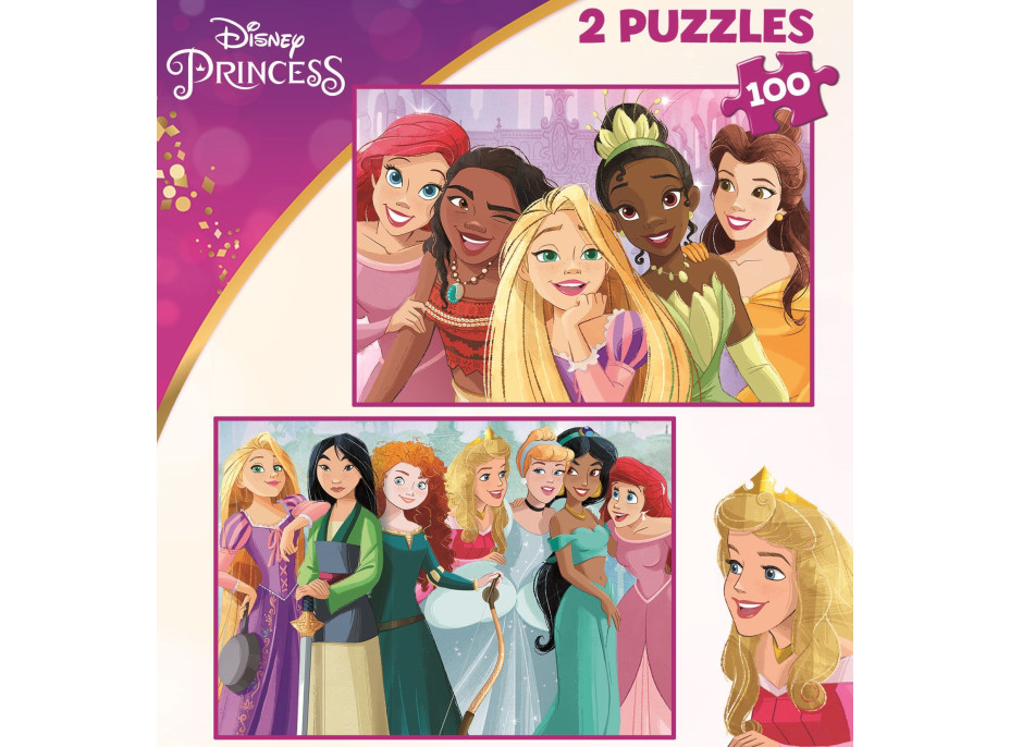 EDUCA Puzzle Disney princezny 2x100 dílků