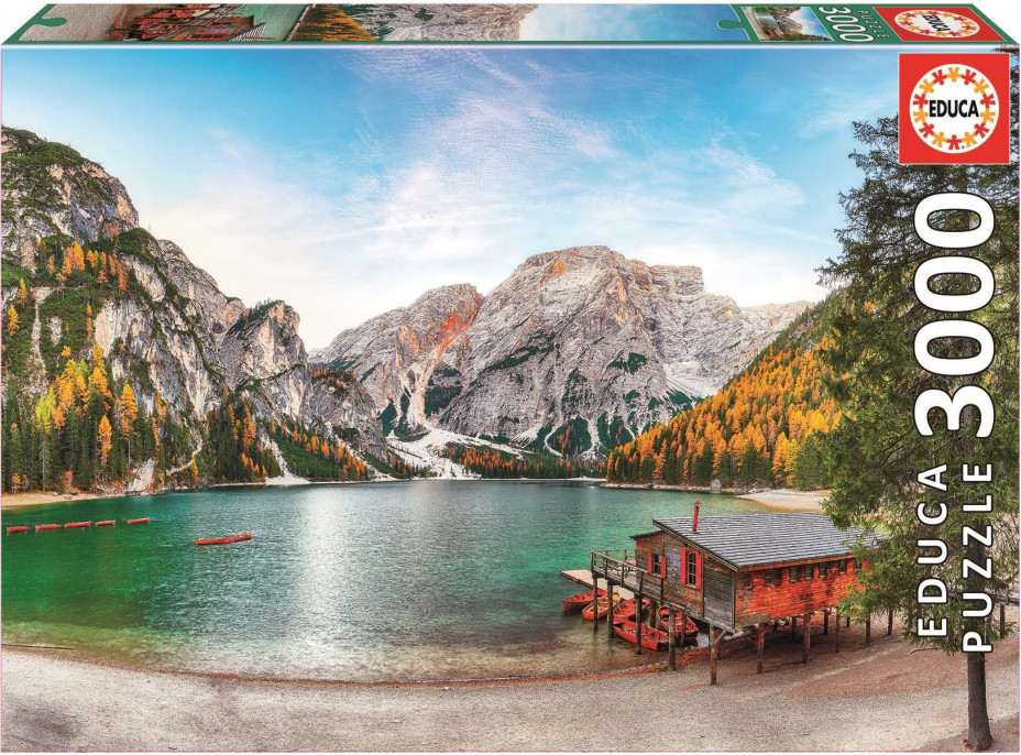 EDUCA Puzzle Jezero Braies na podzim, Itálie 3000 dílků