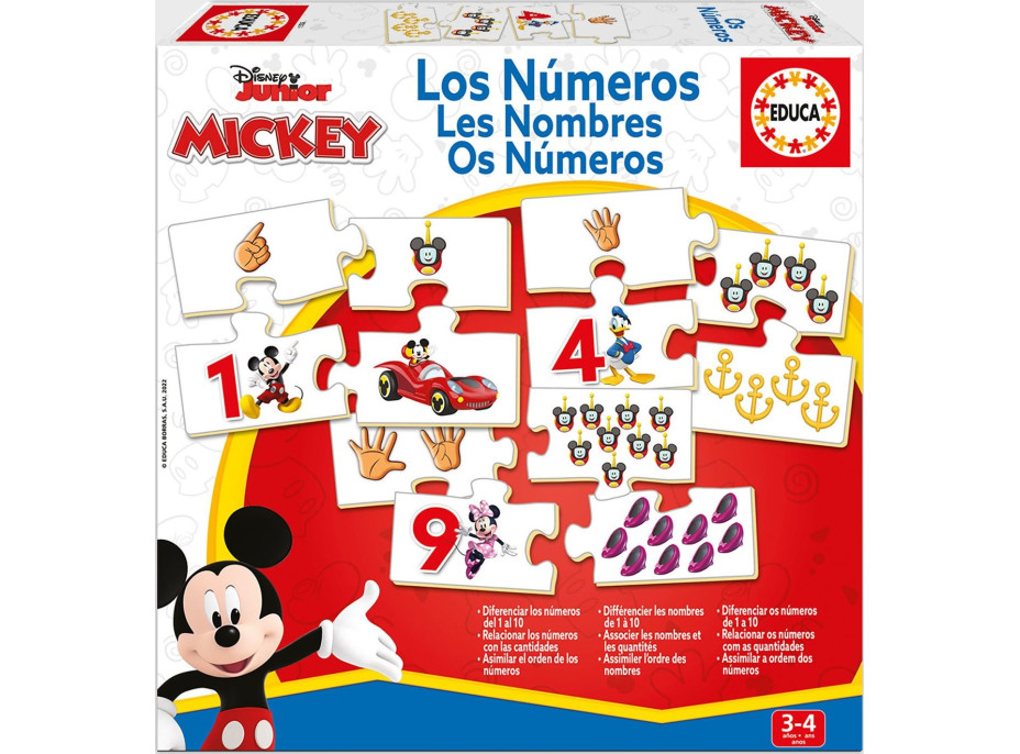 EDUCA Puzzle Mickey a přátelé: Počítání 10x4 dílků