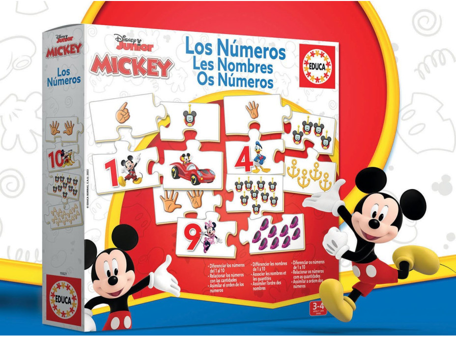 EDUCA Puzzle Mickey a přátelé: Počítání 10x4 dílků