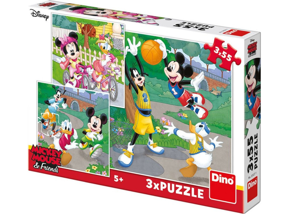 DINO Puzzle Mickey Mouse a kamarádi 3x55 dílků