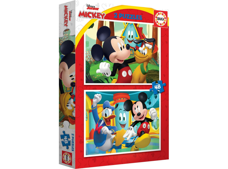 EDUCA Puzzle Mickey Mouse: Zábavní park 2x48 dílků