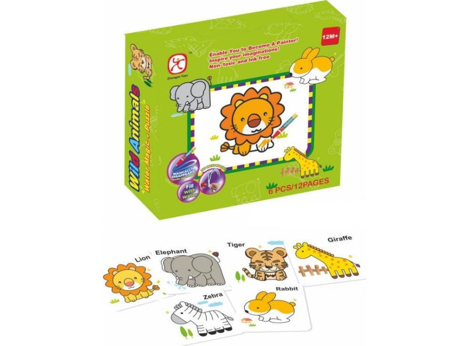 MAC TOYS Vkládací puzzle Zvířátka + vodní malování