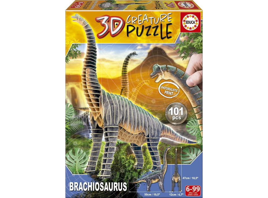 EDUCA 3D puzzle Brachiosaurus 101 dílků