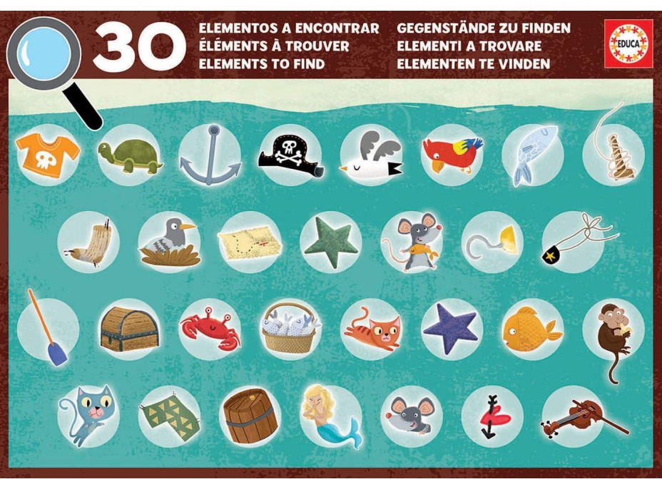 EDUCA Detektivní puzzle Pirátská loď 50 dílků