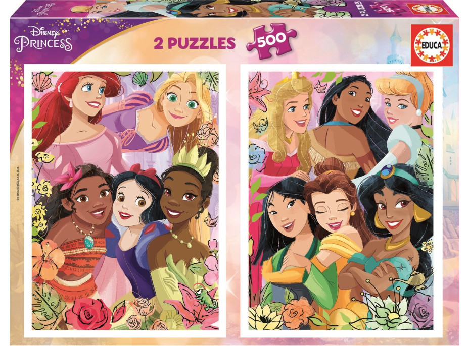 EDUCA Puzzle Disney princezny 2x500 dílků