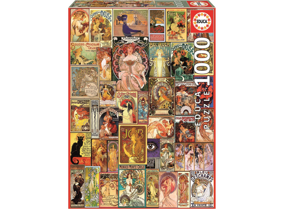 EDUCA Puzzle Koláž secesních plakátů 1000 dílků