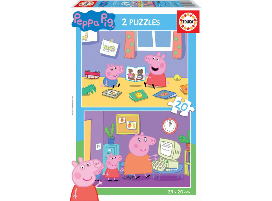 EDUCA Puzzle Prasátko Peppa 2x20 dílků