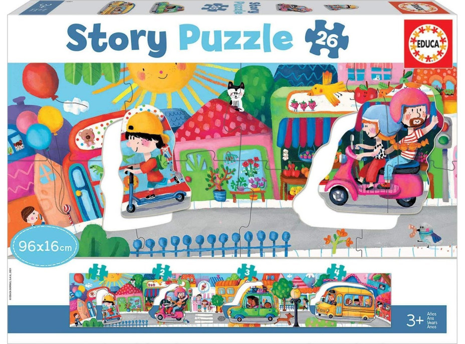 EDUCA Story puzzle Doprava ve městě 26 dílků