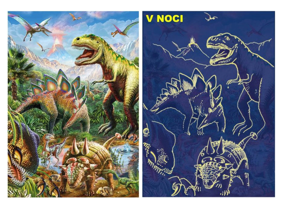 Svítící puzzle Svět dinosaurů XL 100 dílků