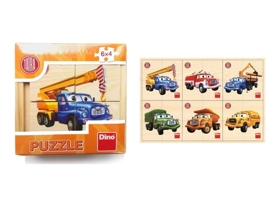 DINO Dřevěné puzzle Tatra 6x4 dílky