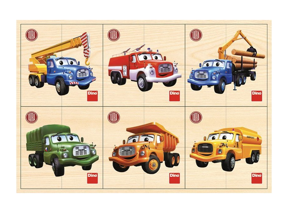 DINO Dřevěné puzzle Tatra 6x4 dílky